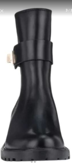 Botin Gillio de piel negro de piso con elástico